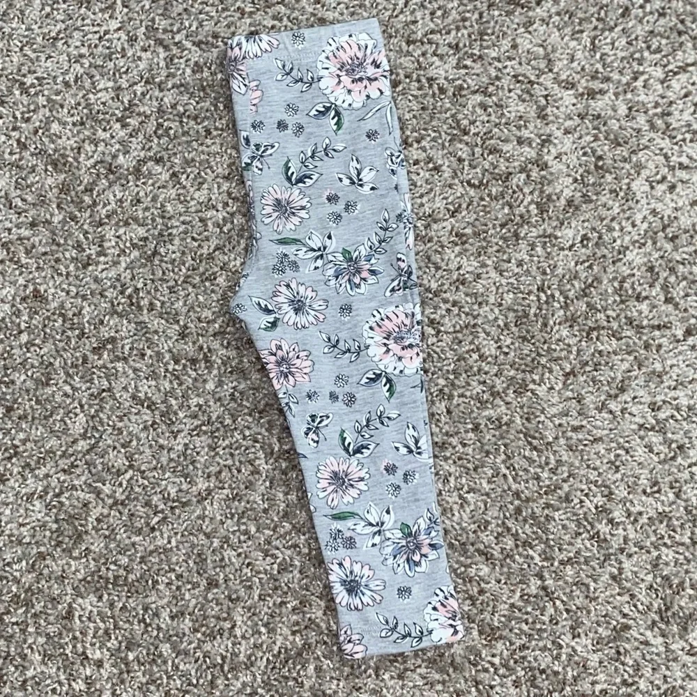 Calvin Klein Floral Gray Baby Girl Leggings 18M